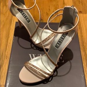 Vera Wang Blush Rhinestone Heels